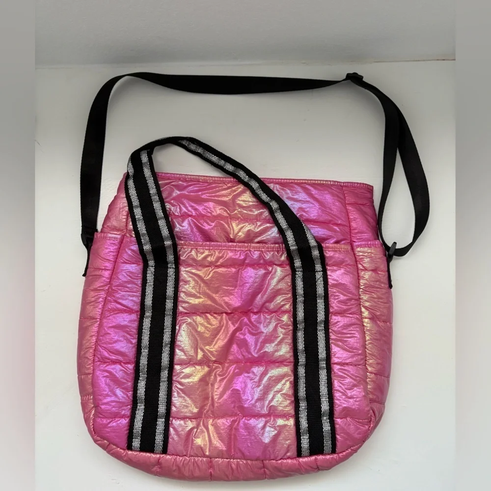 Justice Pink Holographic Puffer Tote Y2K